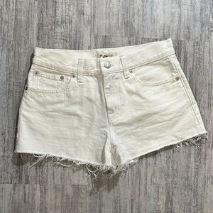 Madewell The Low-Rise Boyfriend White Jean Shorts